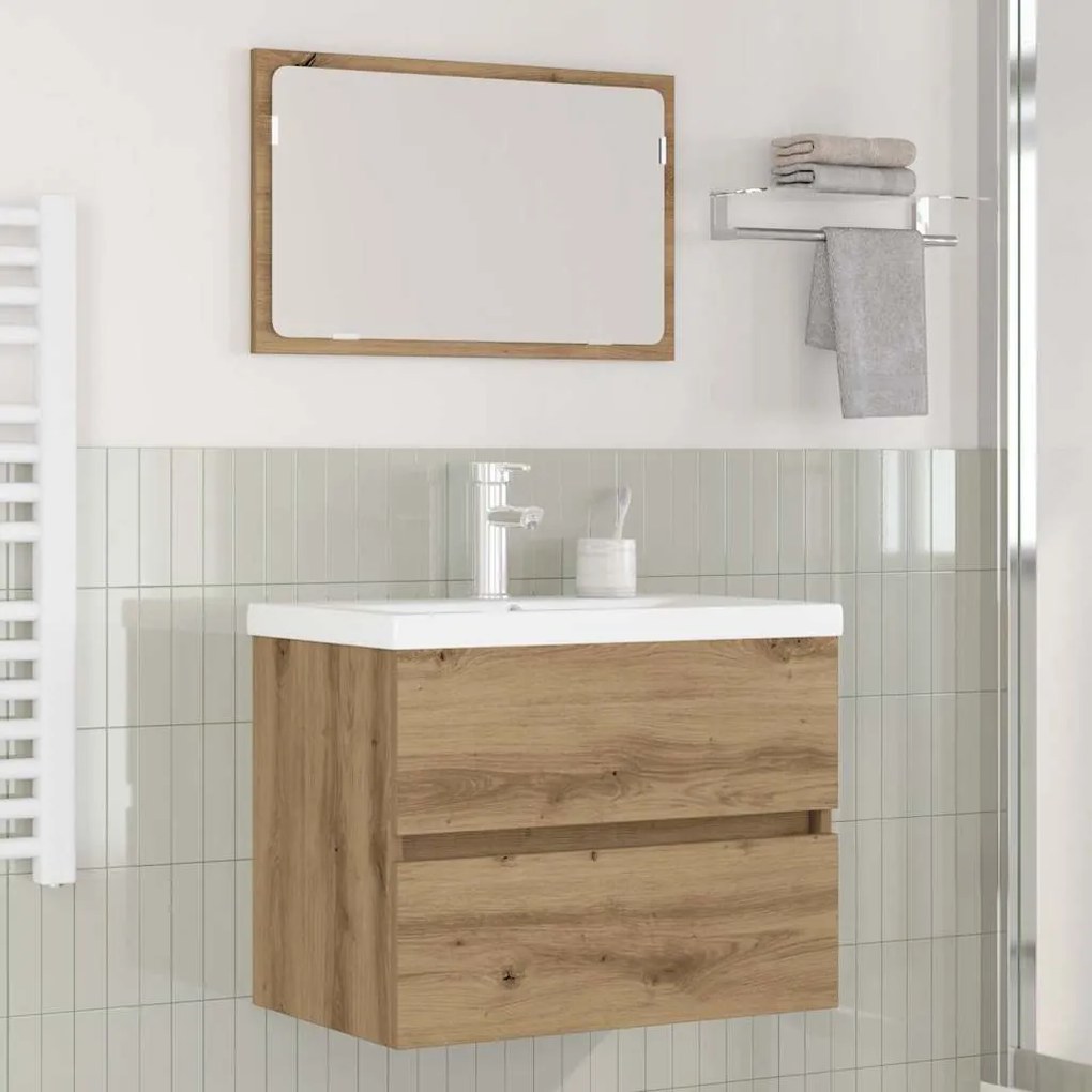 vidaXL Σετ Επίπλων Μπάνιου 3 pcs Μαύρη δρυς 60 x 38.5 x 45 cm