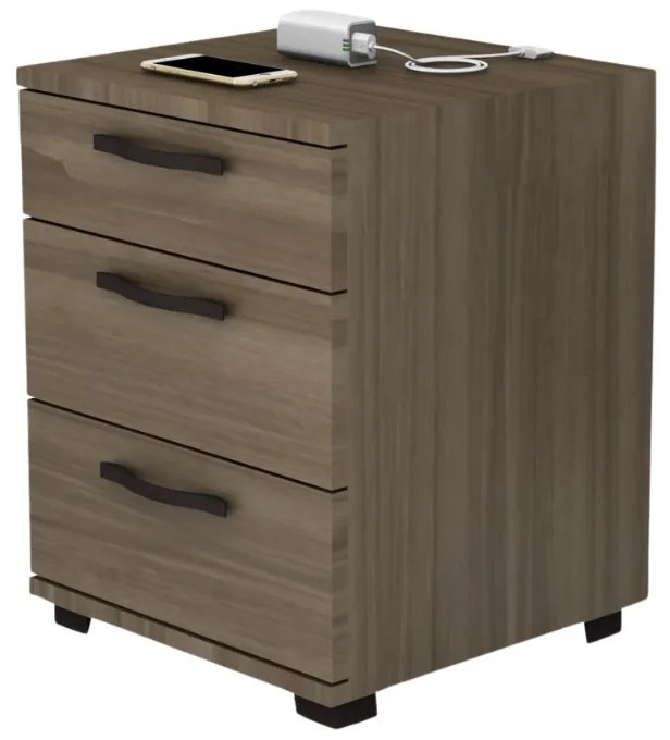 Κομοδίνο - Συρταριέρα γραφείου Roco Megapap χρώμα καρυδί 40x39x57εκ.