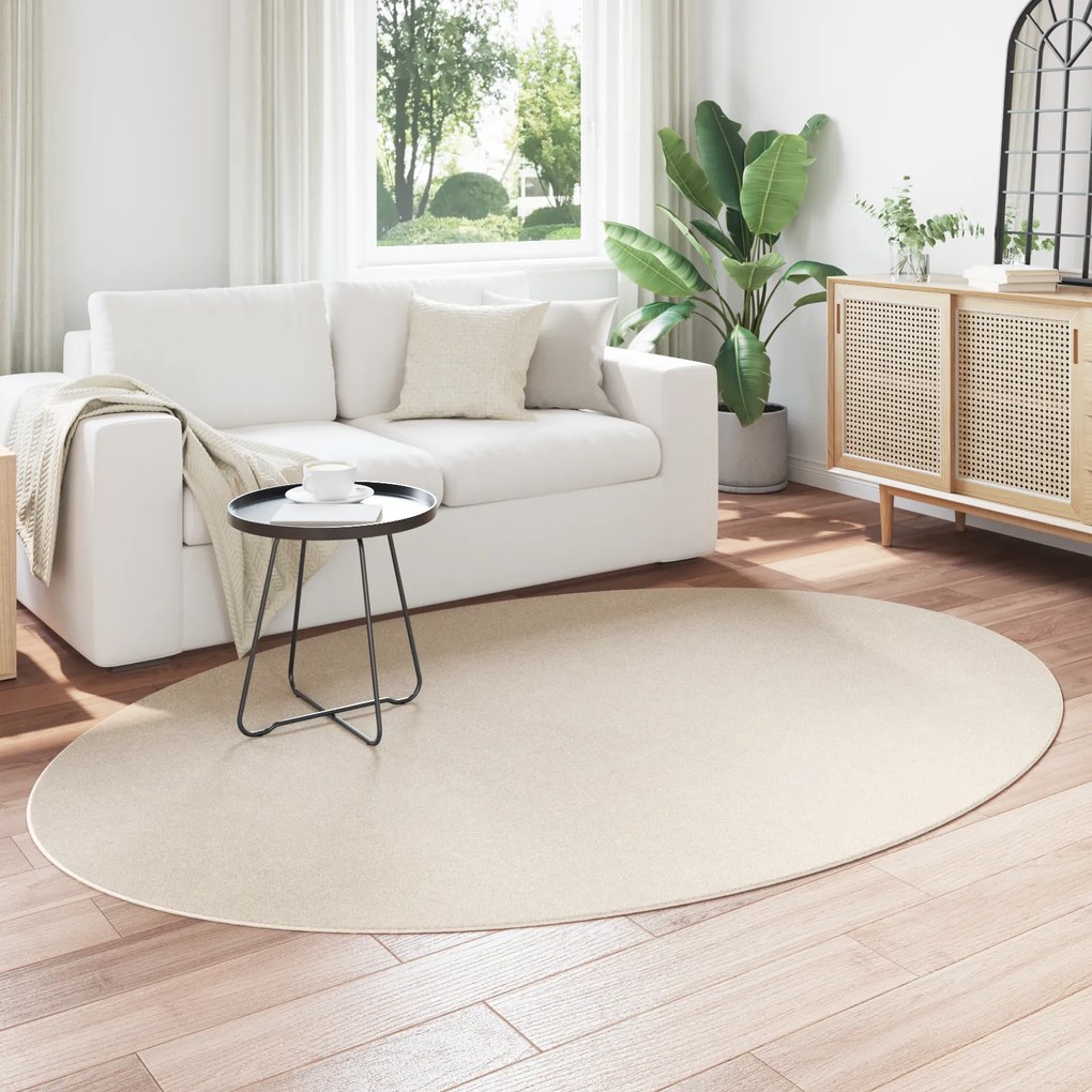 vidaXL χαλί  "HUARTE" μπεζ 160x230 εκ. ωοειδές