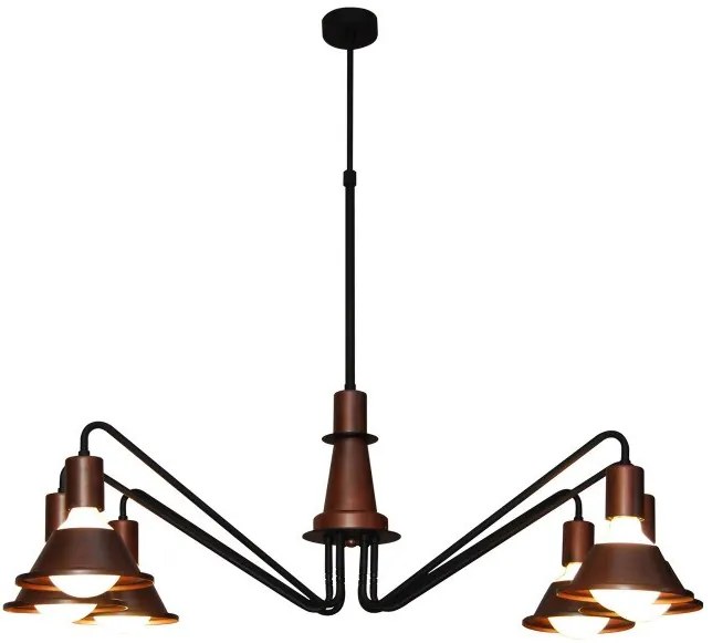 Κρεμαστό Φωτιστικό Οροφής 6xE27 G95 LED Περιστρεφόμενοι Βραχίονες Emily Homelighting-77-3767-Μαύρο 77-3767