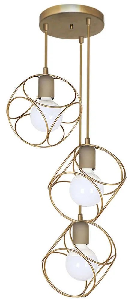 Φωτιστικό Οροφής Lusita 0124525 35x35x90cm 3xE27 60W Gold Megapap Μέταλλο