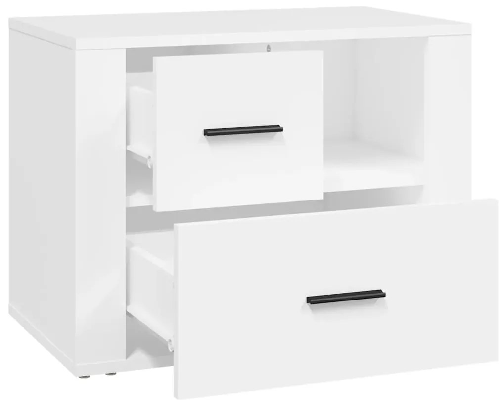vidaXL Κομοδίνο Λευκό 60 x 36 x 45 εκ. από Επεξεργασμένο Ξύλο