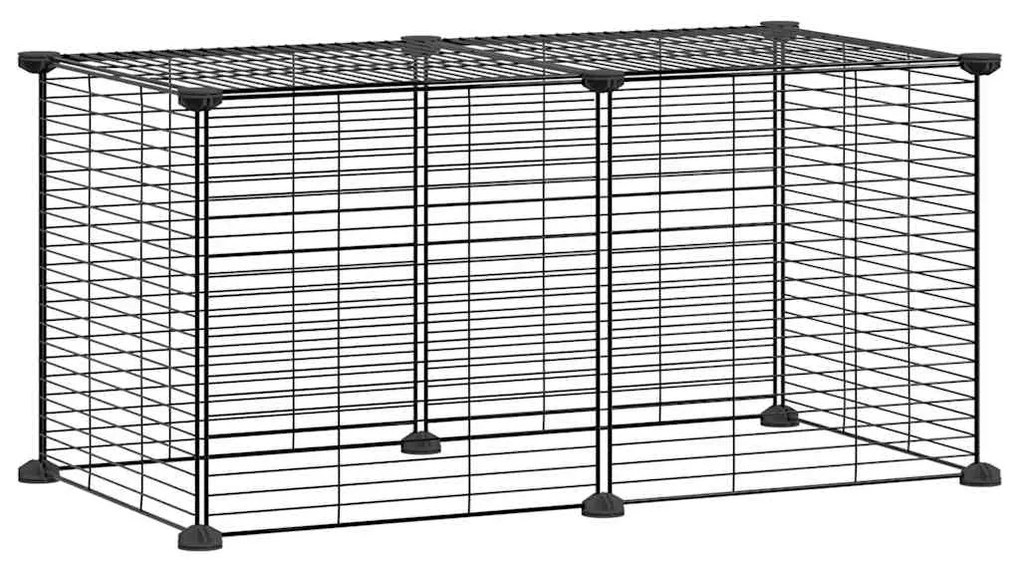 vidaXL Κλουβί για Κατοικίδια με 8 Πάνελ Μαύρο 35 x 35 εκ. Ατσάλινο