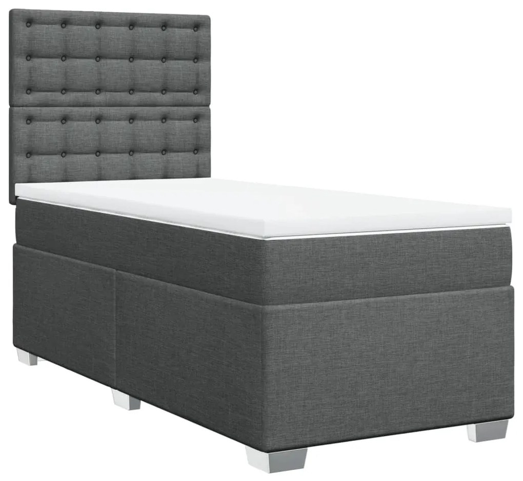 ΚΡΕΒΑΤΙ BOXSPRING ΜΕ ΣΤΡΩΜΑ ΣΚΟΥΡΟ ΓΚΡΙ 90X200 ΕΚ. ΥΦΑΣΜΑΤΙΝΟ 3290386