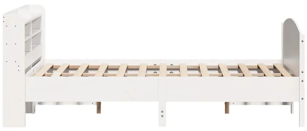 vidaXL Σκελετός Κρεβ. Χωρίς Στρώμα Λευκό 135x190 εκ Μασίφ Πεύκο