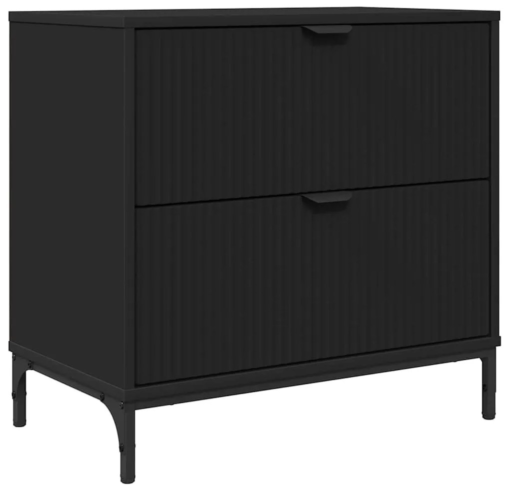 vidaXL Κομοδίνο με συρτάρι Μαύρο 63.5 x 36 x 61 εκ Επεξεργασμένο ξύλο