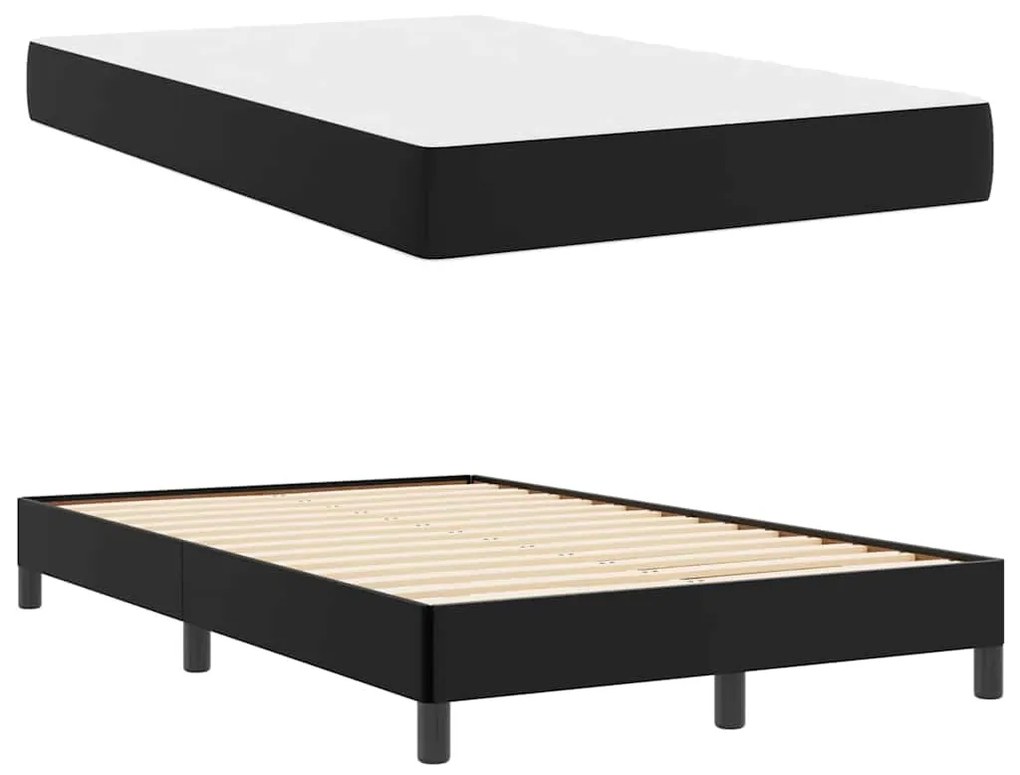 vidaXL Κρεβάτι με στρώμα Μαύρο 120 x 200 cm Τεχνητό δέρμα