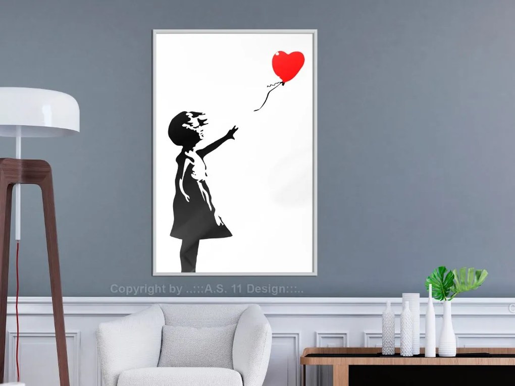 Αφίσα - Banksy: Girl with Balloon I - 20x30 - Χρυσό - Με πασπαρτού