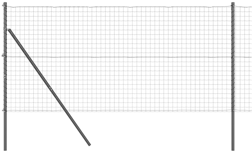 vidaXL Euro Fence με 7 Πόστα 1x10 μ Γαλβανισμένο Σίδερο Γκρι