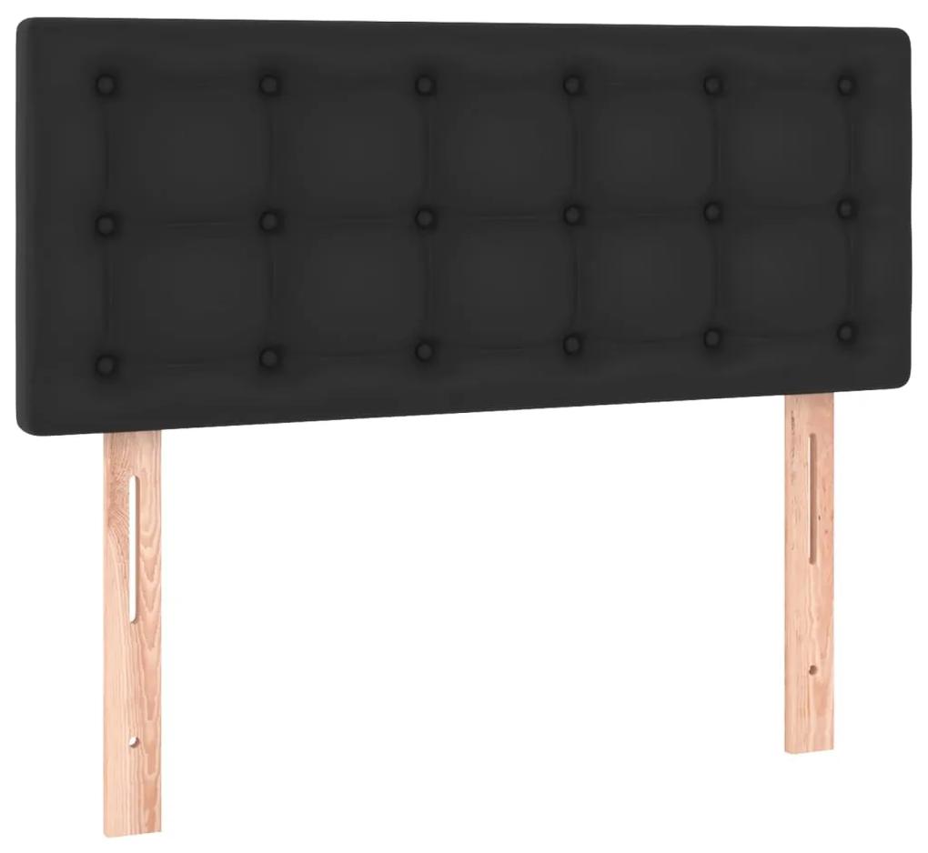 vidaXL Κρεβάτι Boxspring με Στρώμα Μαύρο 120 x 200 εκ. Συνθετικό Δέρμα