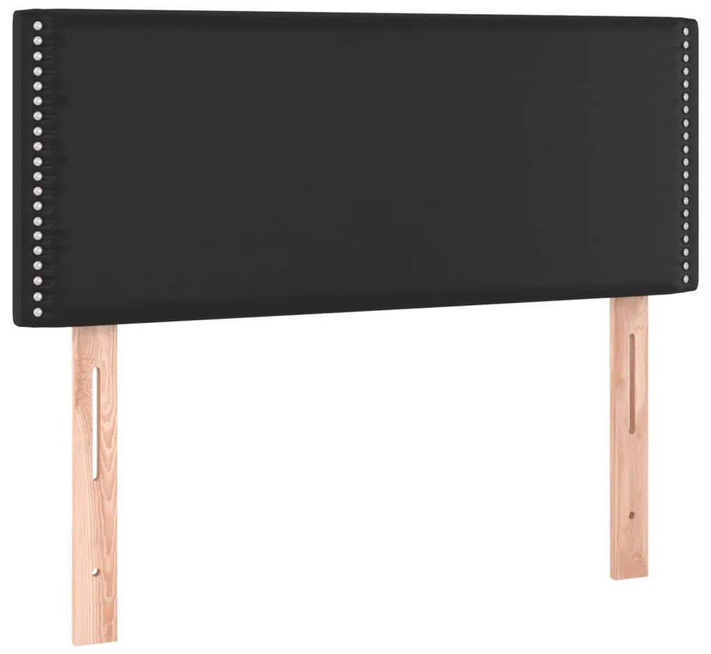 vidaXL Κρεβάτι Boxspring με Στρώμα Μαύρο 90x190εκ. από Συνθετικό Δέρμα