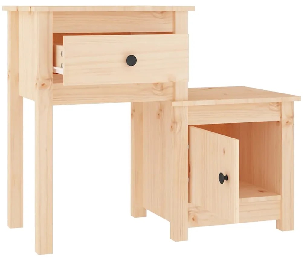 vidaXL Κομοδίνα 2 τεμ. 79,5 x 38 x 65,5 εκ. από Μασίφ Ξύλο Πεύκου