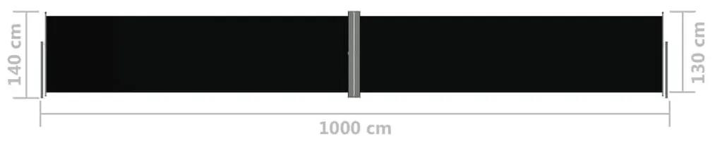 Διαχωριστικό Βεράντας Συρόμενο Μαύρο 140 x 1000 εκ. - Μαύρο