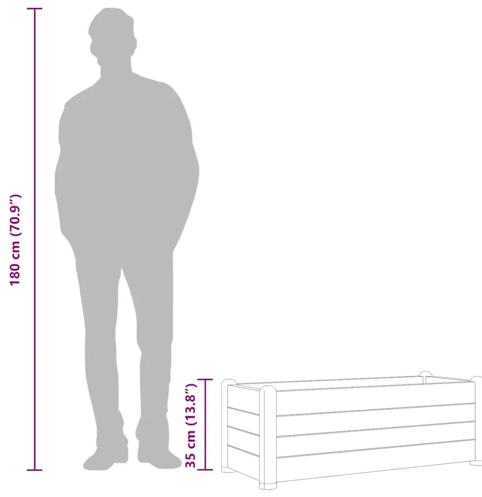 vidaXL Ζαρντινιέρα Υπερυψωμένη Λευκή 100 x 43 x 35 εκ. Πολυπροπυλένιο