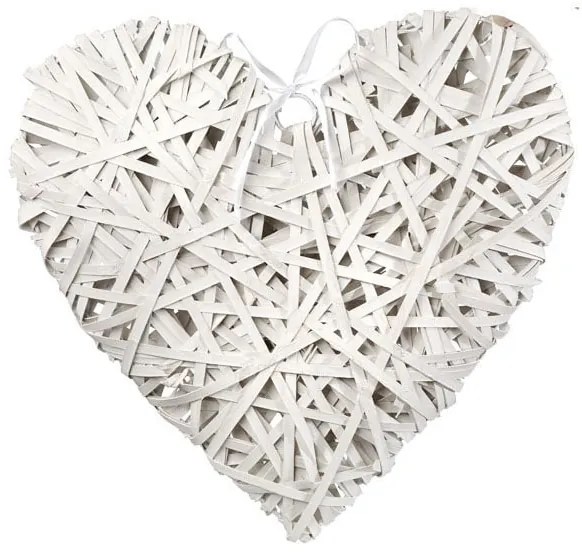 JΚ Home Décor - Καρδιά Κρεμαστή Ψάθινη Λευκή 50x50cm