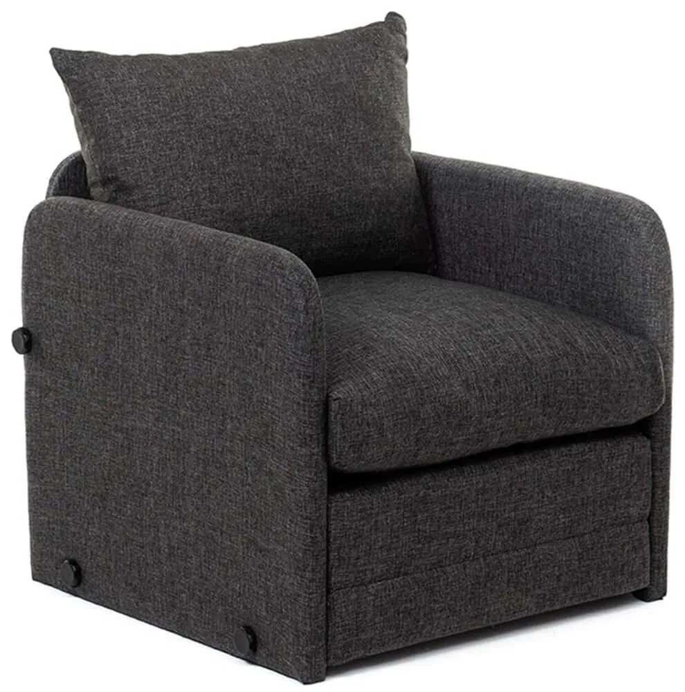 Πολυθρόνα - Κρεβάτι Saga Single 859FTN2882 68x70x66cm Dark Grey