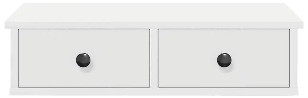 vidaXL Ράφι τοίχου με συρτάρια Λευκό 60x28x15 cm Κατασκευασμένο ξύλο