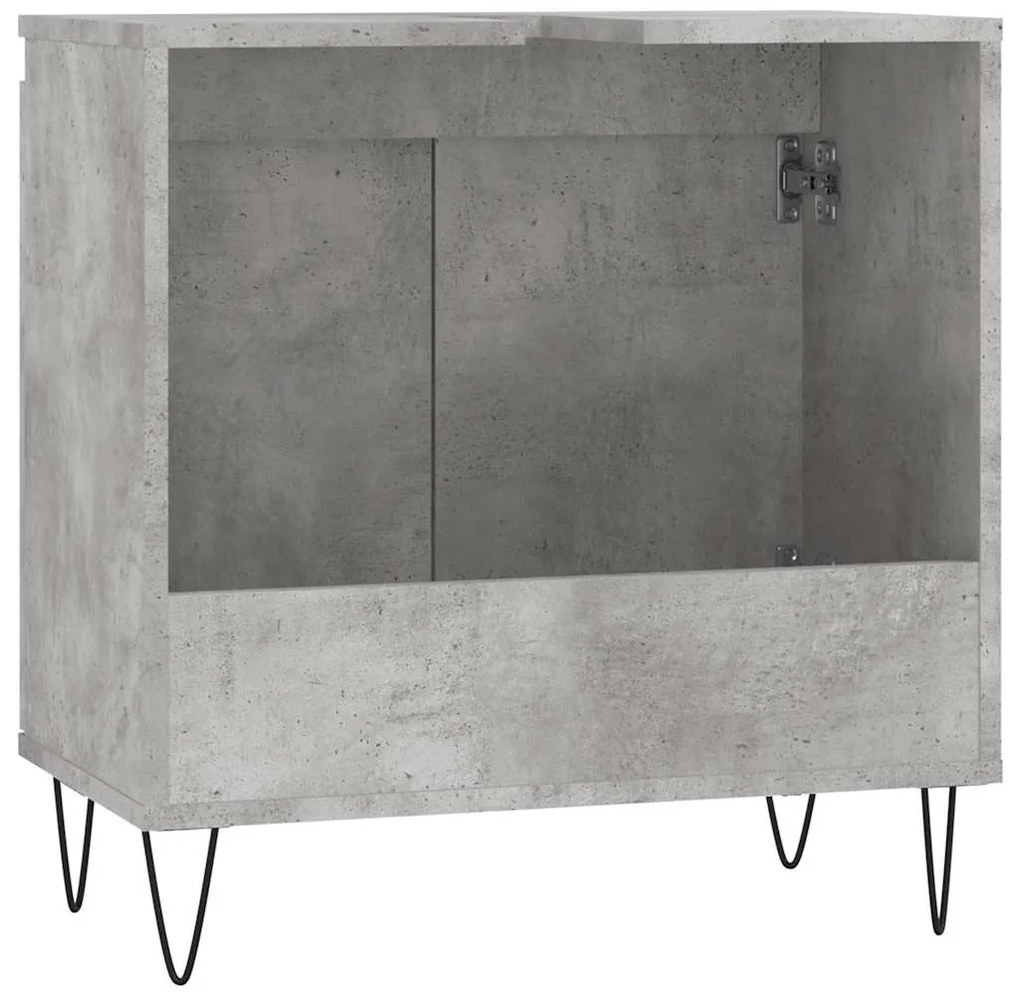 vidaXL Ντουλάπι Μπάνιου Γκρι Σκυροδεμ. 58 x 33 x 60 εκ. Επεξεργ. Ξύλο