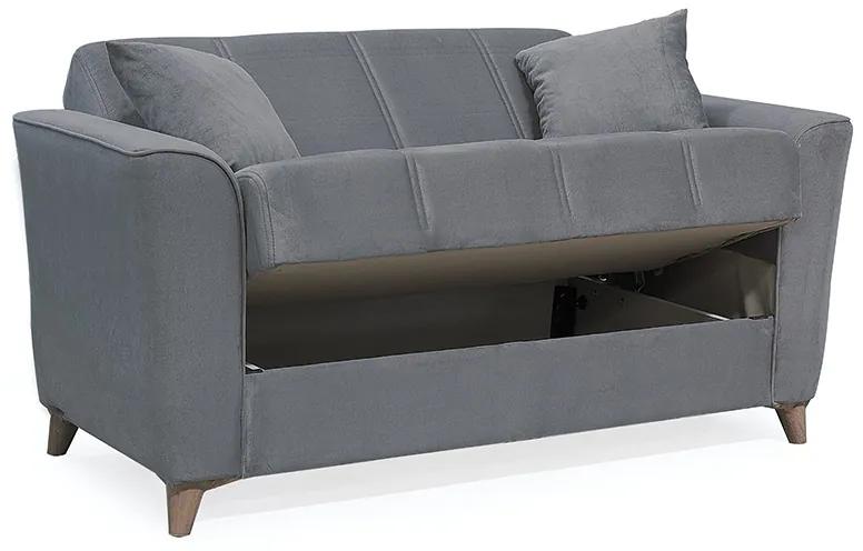 Kαναπές κρεβάτι Asma pakoworld 2θέσιος βελουτέ γκρι ποντικί 156x76x85εκ - Βελούδο - 213-000021