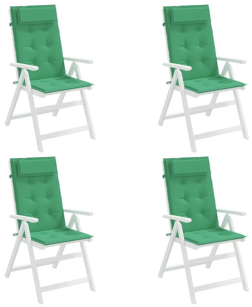 Μαξιλάρια Καρέκλας με Πλάτη 4 τεμ. Πράσινα από Ύφασμα Oxford - Πράσινο