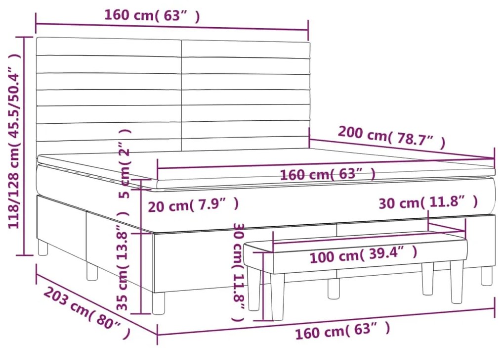 ΚΡΕΒΑΤΙ BOXSPRING ΜΕ ΣΤΡΩΜΑ ΜΠΛΕ 160X200 ΕΚ. ΥΦΑΣΜΑΤΙΝΟ 3136691