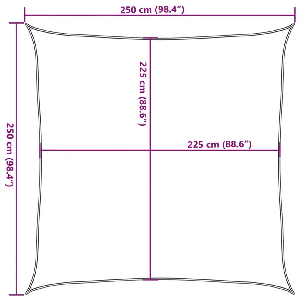 Πανί Σκίασης Κρεμ 2,5 x 2,5 μ. από HDPE 160 γρ./μ² - Κρεμ