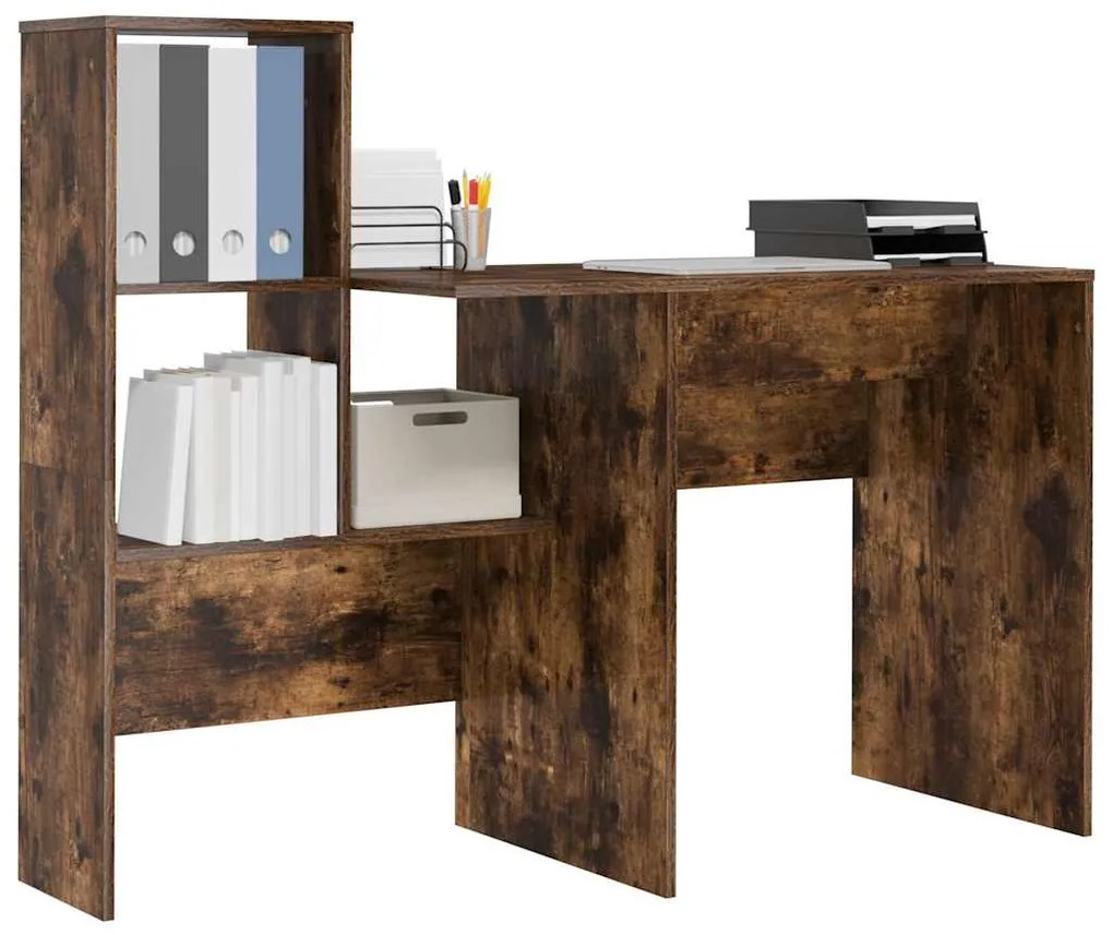 vidaXL Γραφείο Καπνιστό Δρύς 131,5 x 50 x 106,5 εκ. Επεξεργασμένο ξύλο