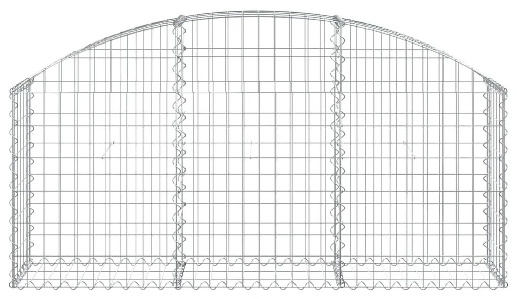 Συρματοκιβώτιο Τοξωτό 150x30x60/80εκ. από Γαλβανισμένο Χάλυβα - Ασήμι