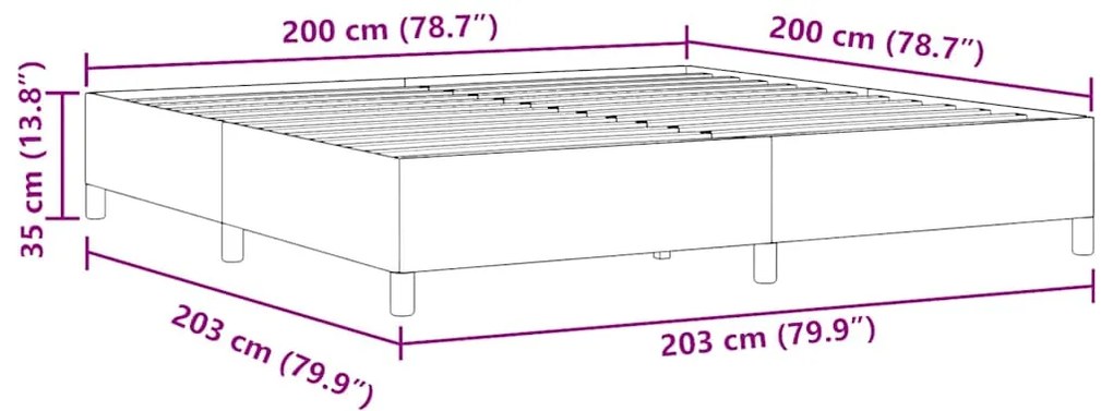 vidaXL Σκελετός Κρεβατιού Σκούρο γκρι 200 x 200 cm Βελούδο