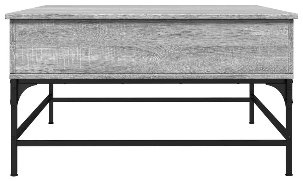 vidaXL Τραπεζάκι Σαλονιού Γκρι Sonoma 80x80x45 εκ. Επεξ. Ξύλο/Μέταλλο