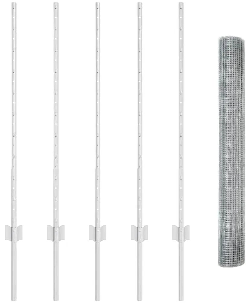 vidaXL Τεντώτο με στήριγμα Ασημί 1 x 10 m Ατσάλι