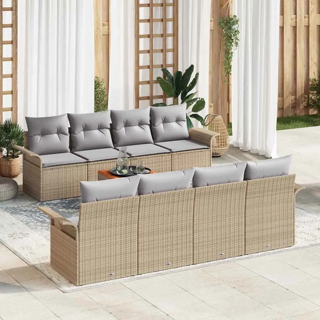 vidaXL Σετ Καναπέ Κήπου 7 pcs Μπεζ, Ανοιχτό Γκρι 55 x 55 x 37 εκ