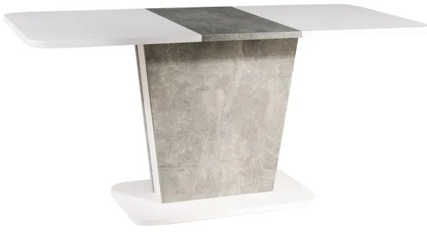 CALIPSO TABLE WHITE MATT / GRAY (CONCRETE EFFECT) 110 (145) X68.6 IN DIOMMI CALIPSOBMSZ110IN DIOMMI-80-1678
