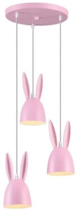 Φωτιστικό Οροφής Παιδικό ZM73P35P 3ΧΕ27 D35XH100 Pink Aca Decor Μέταλλο