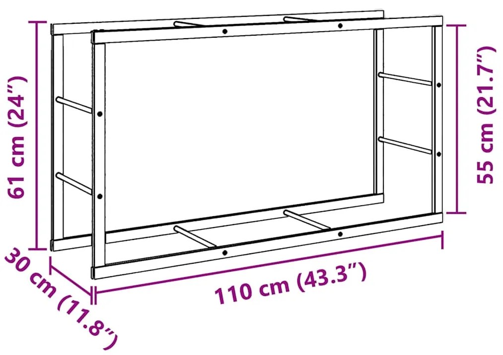 ΡΑΦΙ ΚΑΥΣΟΞΥΛΩΝ ΜΑΥΡΟ 110X30X61 ΕΚ. ΑΤΣΑΛΙΝΟ 4018466