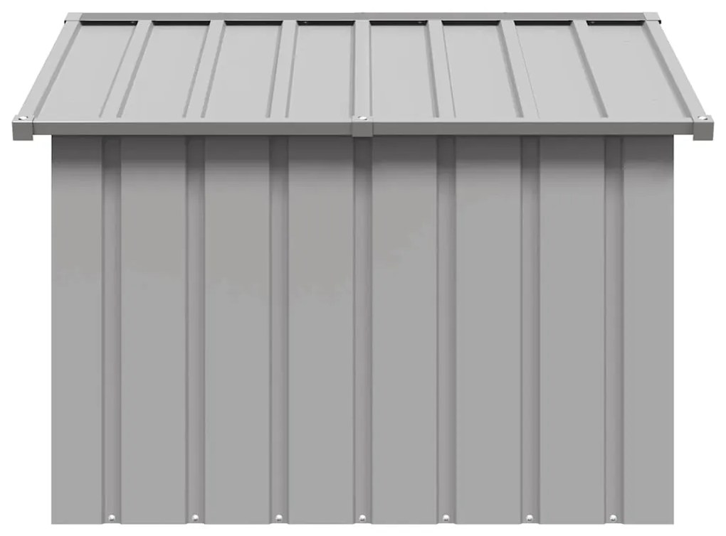 vidaXL Σπιτάκι Σκύλου Γκρι 116,5x103x81,5 εκ. Γαλβανισμένο Χάλυβα