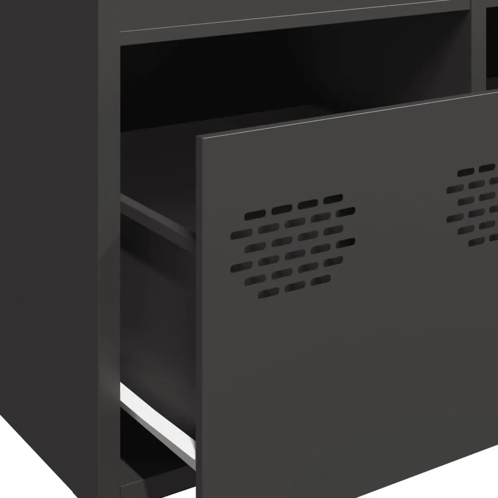 Ντουλάπι Μαύρο 68x39x103,5 εκ. από Χάλυβα - Μαύρο