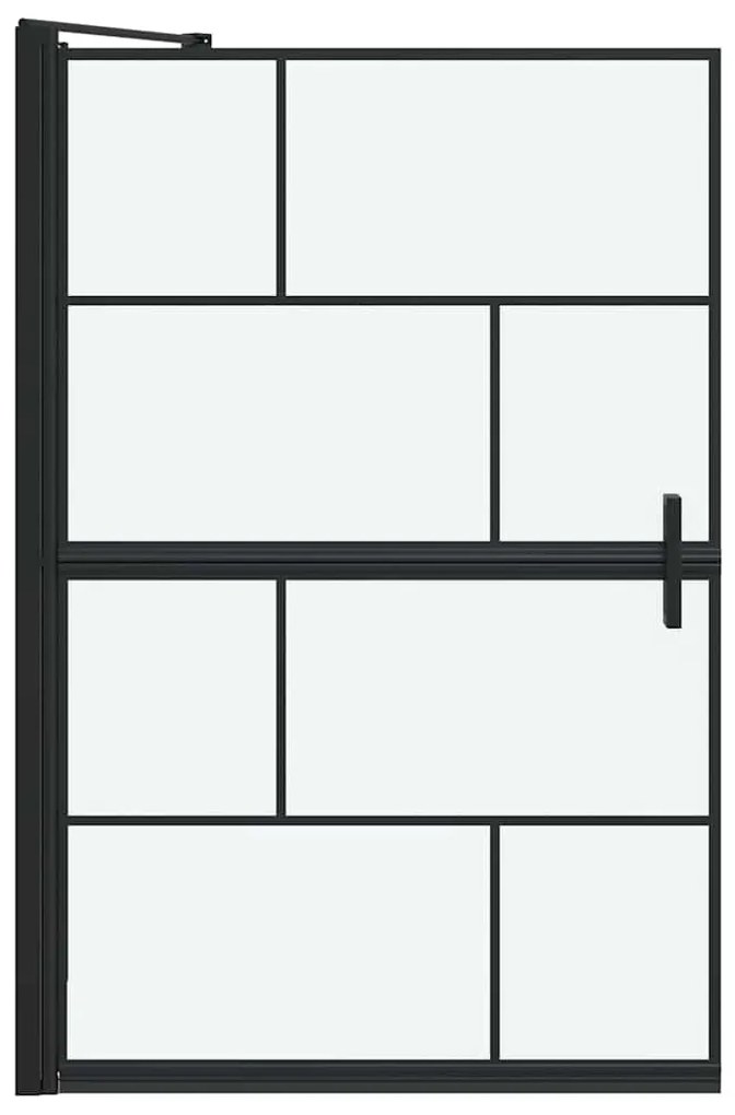 vidaXL Οθόνη ντους μπάνιου Μαύρο και Διαφανές 116 x 68 x 128 εκ.