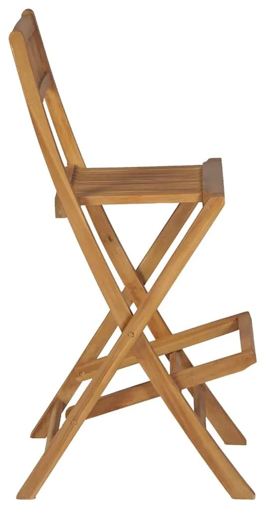 vidaXL Καρέκλες Μπαρ Εξωτερ. Χώρου Πτυσσόμενες 2 τεμ. Μασίφ Ξύλο Teak