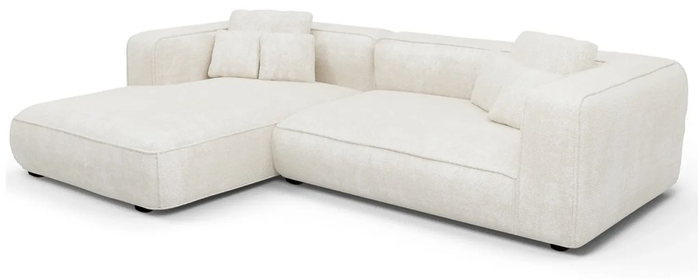 ΚΑΝΑΠΕΣ ΓΩΝΙΑ (ΑΡΙΣΤΕΡΗ) 3-ΘΕΣΙΟΣ GRACE HM3280.02L ΛΕΥΚΟ ΥΦΑΣΜΑ 252x160x70-90Υεκ - 0516637 - HM3280.02L