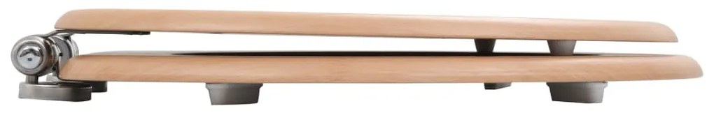 vidaXL Κάλυμμα Λεκάνης με Καπάκι Soft Close Σχέδιο Μπαμπού από MDF