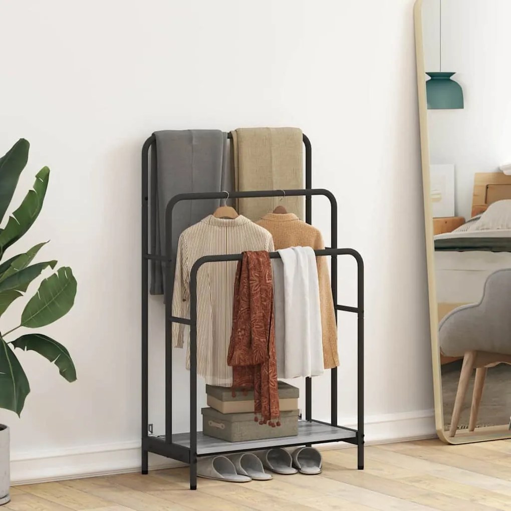 vidaXL Ράφι Ρούχων Γκρι sonoma 60 x 30 x 100.5 εκ Επεξεργασμένο ξύλο