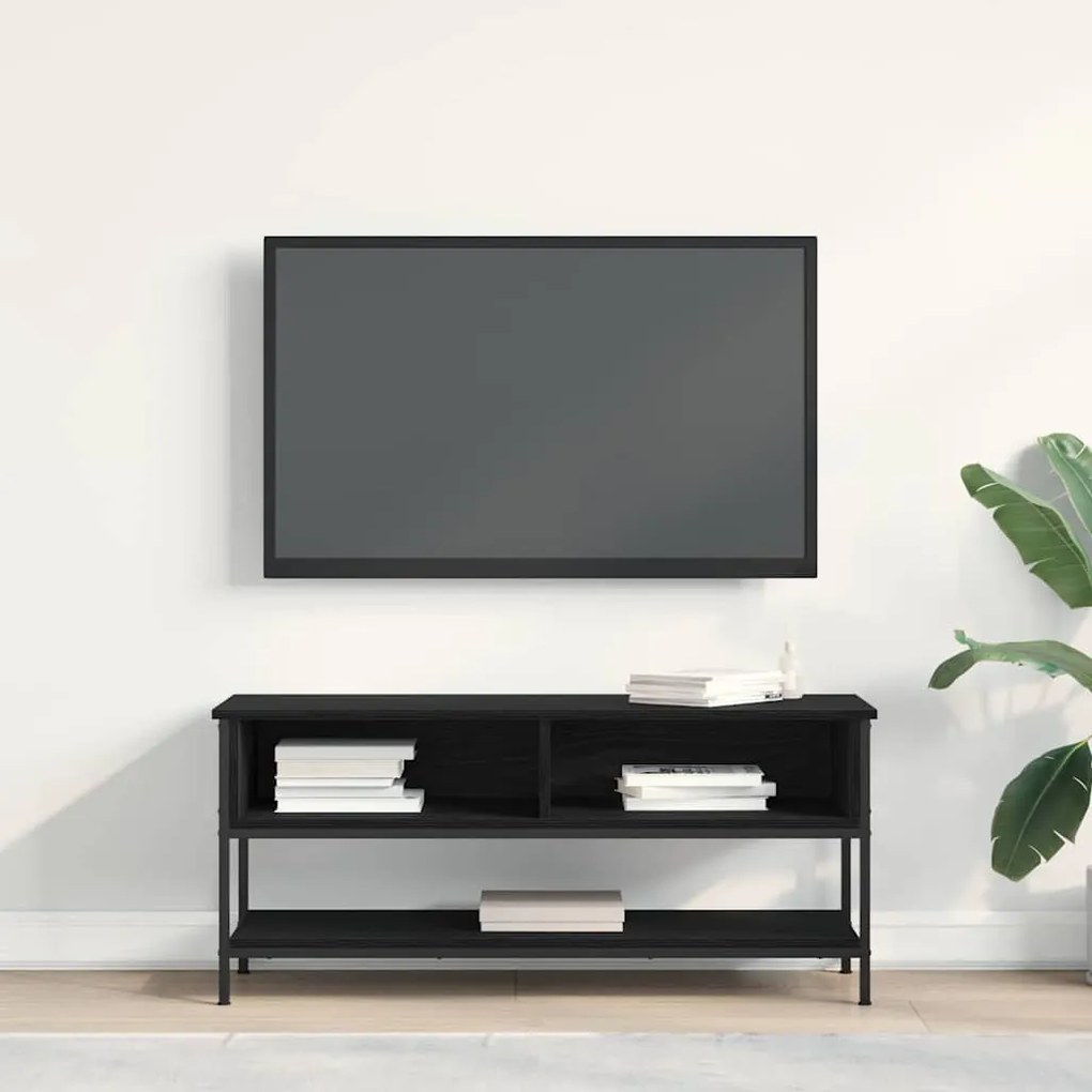 vidaXL Ντουλάπι TV Μαύρη δρυς 100 x 35 x 45 εκ. Επεξεργασμένο ξύλο