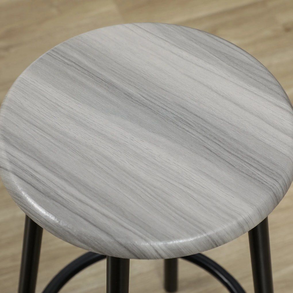 HOMCOM Σετ Μπαρ, 5 τεμάχια, Τραπέζι &amp; 4 Σκαμπό, Βιομηχανικό Σχέδιο, Συμπαγές, Ρουστίκ