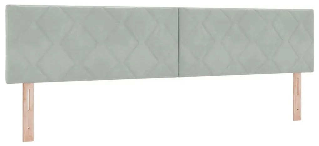 vidaXL Κεφαλάρι με κεφαλάρι Ανοιχτό γκρι 200 cm Βελούδο