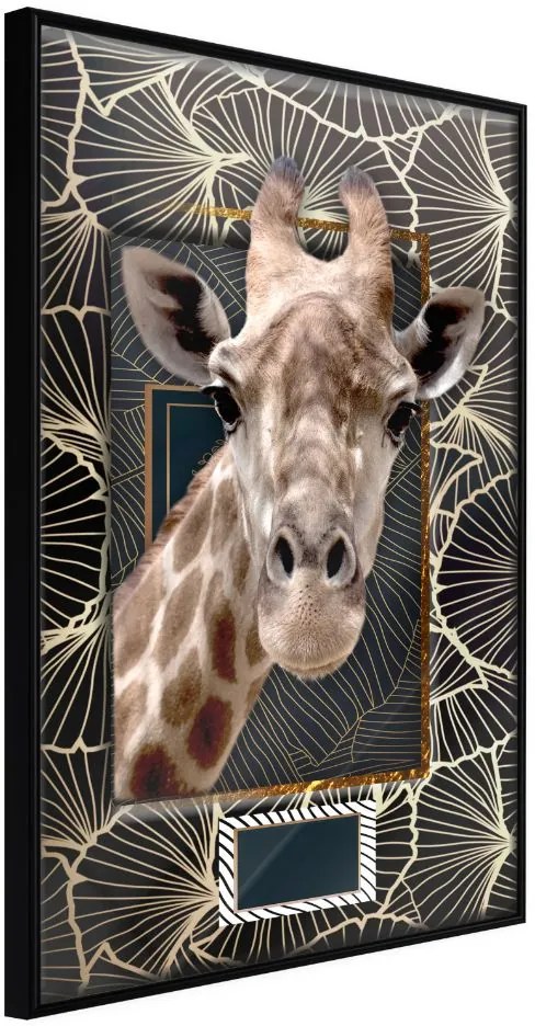 Αφίσα - Giraffe in the Frame - 20x30 - Μαύρο - Χωρίς πασπαρτού