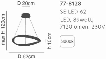 Γραμμικό Φωτιστικό SE LED 62 MATEO PENDANT COFFEE BROWN Β5 - 77-8128 - 51W - 100W - 77-8128