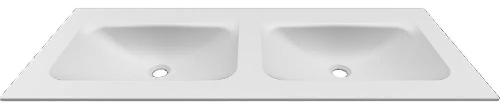 Νιπτήρας Ένθετος Επίπλου Διπλός Anim 120 BDVIV122WH46 120,5x46,5x12cm White Karag Τεχνογρανίτης