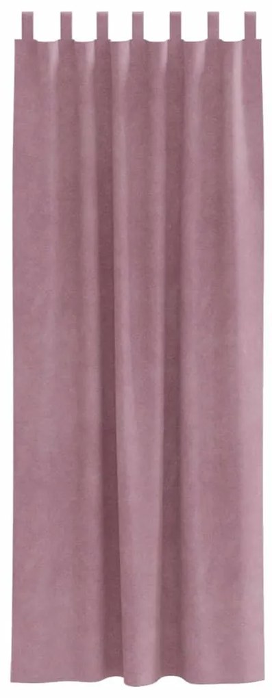 vidaXL Κουρτίνες με κουρτίνες 2 pcs Σκούρο Ροζ 140 x 225 cm Βελούδο