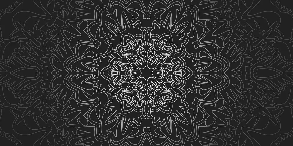 Εικόνα διακοσμητικό Mandala σε ασπρόμαυρο σχέδιο - 100x50